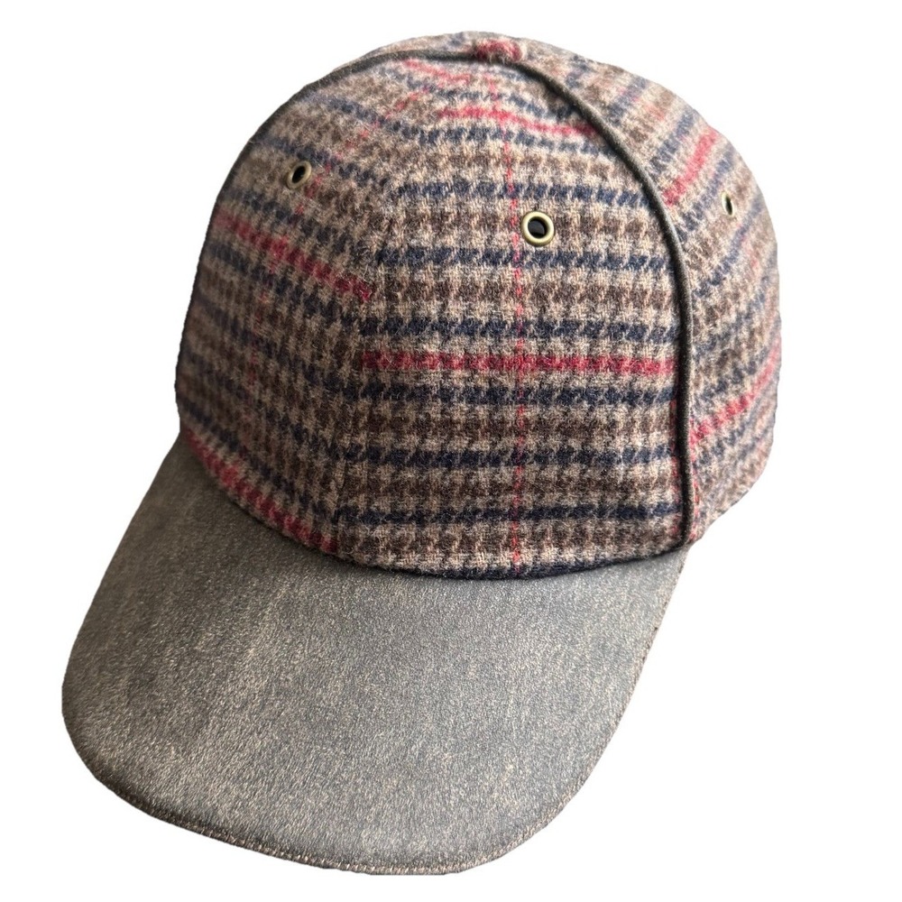 Daniel Cremiex Classic Plaid Tweed Baseball Hat Dad Cap Wool Blend Brown OS